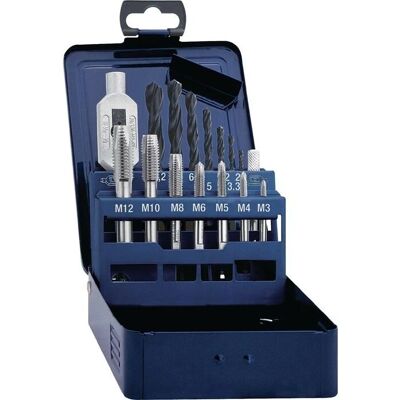 Juego de Machos PROMAT HSS - M3 a M12 - 15 Piezas - Caja Metálica - DIN 352 Juego de Machos PROMAT HSS - M3 a M12 - 15 Piezas - Caja Metálica - DIN 352