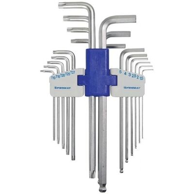 Promat - Juego de destornilladores angulares universales 18 piezas - SW 1,5-10 mm acero Promat - Juego de destornilladores angulares universales 18 piezas - SW 1,5-10 mm acero