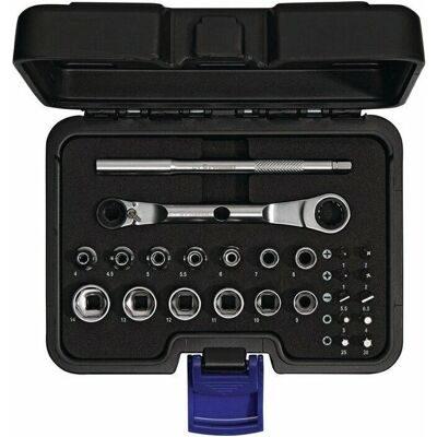 Promat 6KT - Juego de llaves de tubo 25 piezas, 1/4 pulg, Cromado, Multiusos Promat 6KT - Juego de llaves de tubo 25 piezas, 1/4 pulg, Cromado, Multiusos