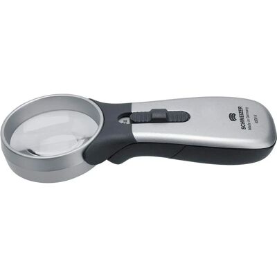 Lupa de mano Schweizer 4X LED - Lupa portátil con luz LED Lupa de mano Schweizer 4X LED - Lupa portátil con luz LED