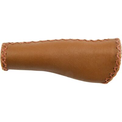 Velo Retro Ergo Handlebar Grip - Brown - Ergonomic, Genuine Leather, 135mm Velo Retro Ergo Handlebar Grip - Brown - Ergonomic, Genuine Leather, 135mm