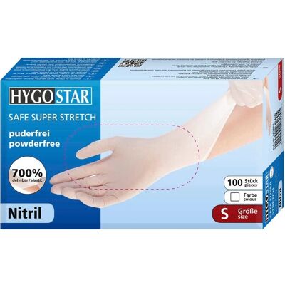 Hygostar Nitrilhandschuhe Safe Super Stretch - Einweg-Nitrilhandschuhe Hygostar Nitrilhandschuhe Safe Super Stretch - Einweg-Nitrilhandschuhe