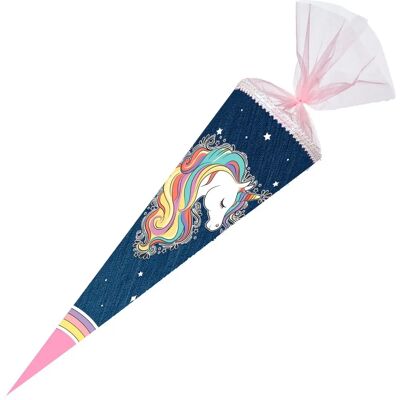 Nestler Einhorn Regenbogen blau/rosa 70cm - Schultüte Nestler Einhorn Regenbogen blau/rosa 70cm - Schultüte