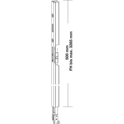 GU HS Getriebeverlängerung - L=500 mm - Aluminium silber eloxiert - Türgriff GU HS Getriebeverlängerung - L=500 mm - Aluminium silber eloxiert - Türgriff