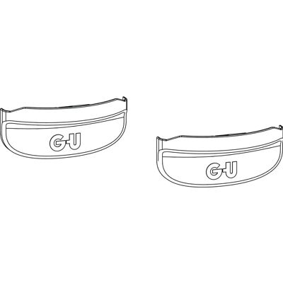 GU - 966 PSK - argent - 2 pièces - capuchons de charnière - Publicité GU - 966 PSK - argent - 2 pièces - capuchons de charnière - Publicité