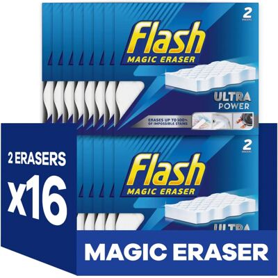 FLASH - Ultra Power Magic Eraser - 32 Count FLASH - Ultra Power Magic Eraser - 32 Count
