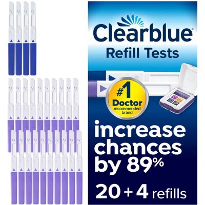 Clearblue Fertility Monitor Advanced Refill Tests - 20 Fertility Tests & 4 Pregnancies Clearblue Fertility Monitor Advanced Refill Tests - 20 Fertility Tests & 4 Pregnancies