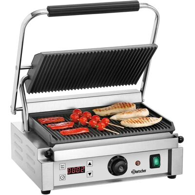Grill de contact Panini Bartscher - 2,2kW, 34x22cm, Acier inoxydable - Publicité Grill de contact Panini Bartscher - 2,2kW, 34x22cm, Acier inoxydable - Publicité