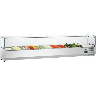 Vitrine Réfrigérée Bartscher - 10 x GN 1/4 - 200 W - 220 V - Facile à assembler - Publicité Vitrine Réfrigérée Bartscher - 10 x GN 1/4 - 200 W - 220 V - Facile à assembler - Publicité