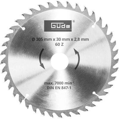GÜDE G55259 - 305mm Hartmetall Sägeblatt - 60 Zähne - Für Gehrungssäge GÜDE G55259 - 305mm Hartmetall Sägeblatt - 60 Zähne - Für Gehrungssäge