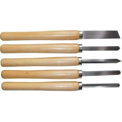 Güde Holzbeitel Set 5 Stück - Standardformen mit Holzgriff - 350mm Güde Holzbeitel Set 5 Stück - Standardformen mit Holzgriff - 350mm