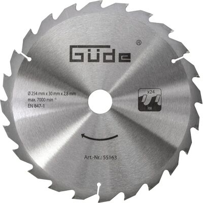 Güde Kołowy blat tnący 254mm - 24 zęby - HM - do stołów i pił ukośnych Güde Kołowy blat tnący 254mm - 24 zęby - HM - do stołów i pił ukośnych