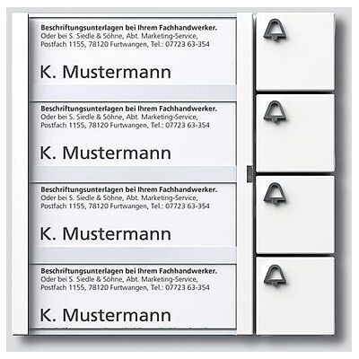 Siedle TM 612-4 Modulo pulsante di chiamata - Bianco - Resistente alle intemperie - 99mm - 27mm Siedle TM 612-4 Modulo pulsante di chiamata - Bianco - Resistente alle intemperie - 99mm - 27mm