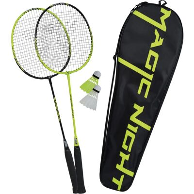 Conjunto de Badminton Noite Mágica Talbot Torro - 2 raquetes, 2 volantins LED Conjunto de Badminton Noite Mágica Talbot Torro - 2 raquetes, 2 volantins LED