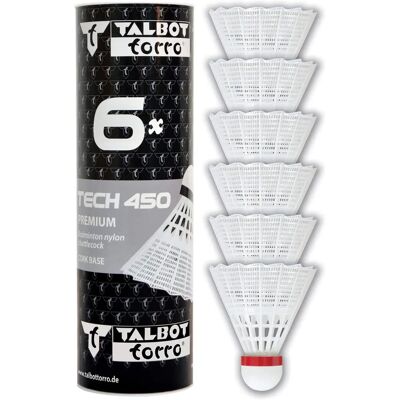 Talbot-Torro Badminton Ball Tech 450 - Nylon, 6 Balls Talbot-Torro Badminton Ball Tech 450 - Nylon, 6 Balls