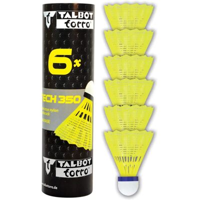 Ballon de badminton nylon Talbot-Torro Tech 350 - Vitesse Moyenne Ballon de badminton nylon Talbot-Torro Tech 350 - Vitesse Moyenne