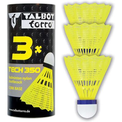 Talbot Torro Marque Tech 350 Volants en Nylon - Moyen, Jaune/Bleu - 3 pcs Talbot Torro Marque Tech 350 Volants en Nylon - Moyen, Jaune/Bleu - 3 pcs