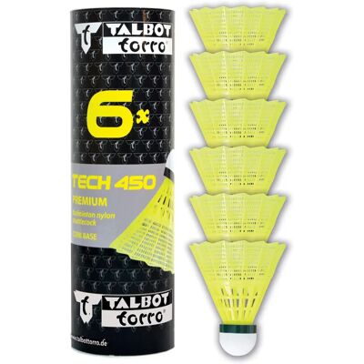 Ballon de badminton Talbot-Torro Tech 450 - Jaune, Vitesse lente Ballon de badminton Talbot-Torro Tech 450 - Jaune, Vitesse lente