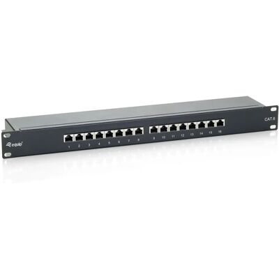 Equip 326416 Patch Panel - 16 Ports Cat6 Schermt 1U Schwarz Equip 326416 Patch Panel - 16 Ports Cat6 Schermt 1U Schwarz