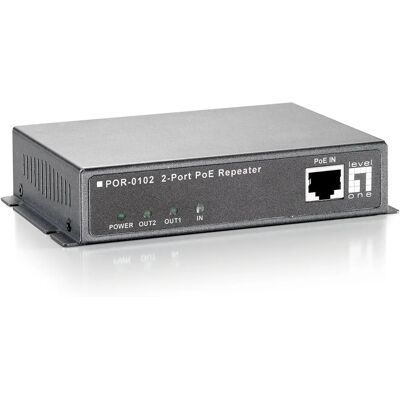 LevelOne POR-0102 Netzwerk-Extender - 2 Ports PoE, 100m LevelOne POR-0102 Netzwerk-Extender - 2 Ports PoE, 100m