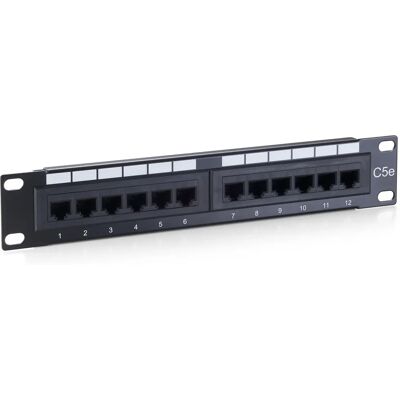 Equip 208015 Patch Panel - 12 Ports, Schwarz, 1U - Netzwerkzubehör Equip 208015 Patch Panel - 12 Ports, Schwarz, 1U - Netzwerkzubehör