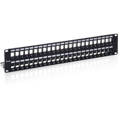 Equip 769349 48-Port Cat6A Abgeschirmtes Patchpanel - 2U Schwarz Equip 769349 48-Port Cat6A Abgeschirmtes Patchpanel - 2U Schwarz