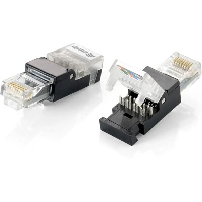 Connecteur RJ-45 Equip 121163 - Sans outils, Cat5e, Noir & Transparent - Publicité Connecteur RJ-45 Equip 121163 - Sans outils, Cat5e, Noir & Transparent - Publicité