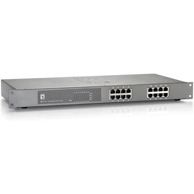 LevelOne GEP-1622 Network Switch Unmanaged Gigabit Ethernet PoE Grey LevelOne GEP-1622 Network Switch Unmanaged Gigabit Ethernet PoE Grey