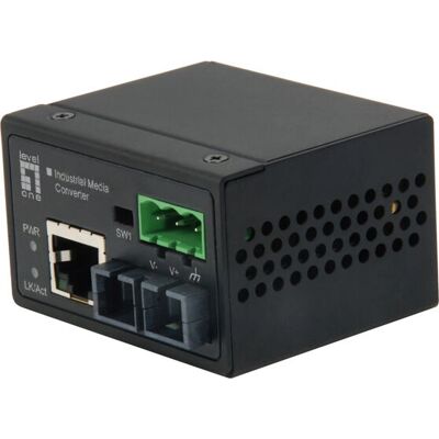 NivelUno IEC-4301 Convertidor de Medios de Red Industrial - 100 Mbps - Negro NivelUno IEC-4301 Convertidor de Medios de Red Industrial - 100 Mbps - Negro