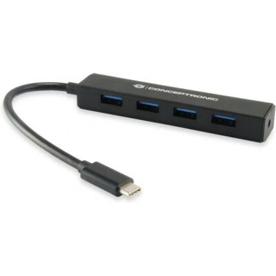Conceptronic CTC4USB3 USB 3.2 Gen 2 Type-C Hub - USB 3.0, 4 Ports Conceptronic CTC4USB3 USB 3.2 Gen 2 Type-C Hub - USB 3.0, 4 Ports