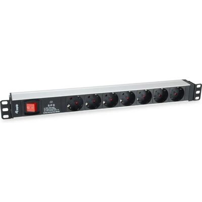 Equip 333309 Strømfordeler - 7 uttak, 1,8m kabel, svart/hvit Equip 333309 Strømfordeler - 7 uttak, 1,8m kabel, svart/hvit
