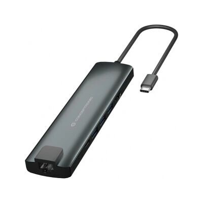 Conceptronic DONN06G USB 3.2 Gen 1 Typ-C Schwarz, Silber - USB-Hub Conceptronic DONN06G USB 3.2 Gen 1 Typ-C Schwarz, Silber - USB-Hub
