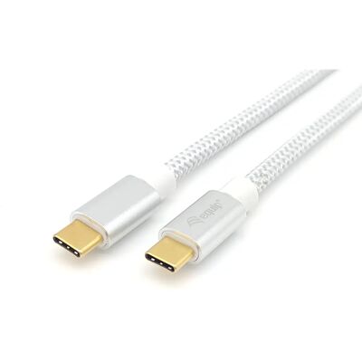 Equip USB C Kabel - 10 Gbps, 100W, Silver, 0.5m - USB Type-C till Type-C Equip USB C Kabel - 10 Gbps, 100W, Silver, 0.5m - USB Type-C till Type-C
