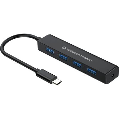 Conceptronic CTC4USB3 Hub USB - USB 3.2 Gen 1 - Noir Conceptronic CTC4USB3 Hub USB - USB 3.2 Gen 1 - Noir