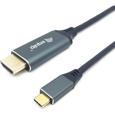 Equip 133415 USB-C HDMI Adapterkabel - 1m, Zwart, Grijs - Video Kabeladapter Equip 133415 USB-C HDMI Adapterkabel - 1m, Zwart, Grijs - Video Kabeladapter