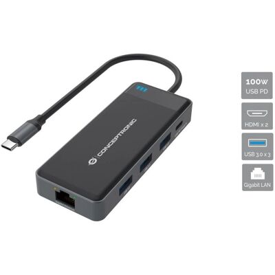 Conceptronic DONN14G Γκρι USB-C Docking Station Conceptronic DONN14G Γκρι USB-C Docking Station