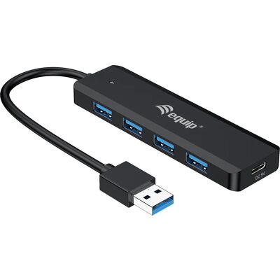 Hub USB Equip 128959 - 4 Ports, Adaptateur USB-C, Noir Hub USB Equip 128959 - 4 Ports, Adaptateur USB-C, Noir