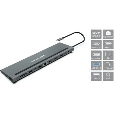 Σταθμός σύνδεσης Conceptronic DONN17G - Τριπλό 4K, 100W USB-C Σταθμός σύνδεσης Conceptronic DONN17G - Τριπλό 4K, 100W USB-C