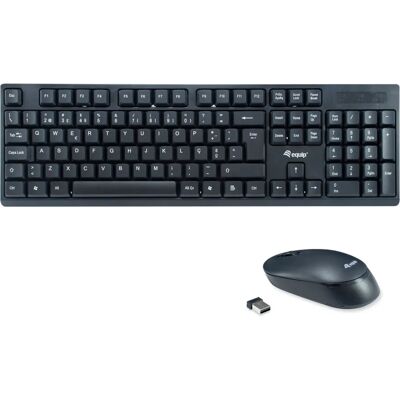 Equip 245222 Tastiera e Mouse Wireless - Ufficio QWERTY Nero Equip 245222 Tastiera e Mouse Wireless - Ufficio QWERTY Nero