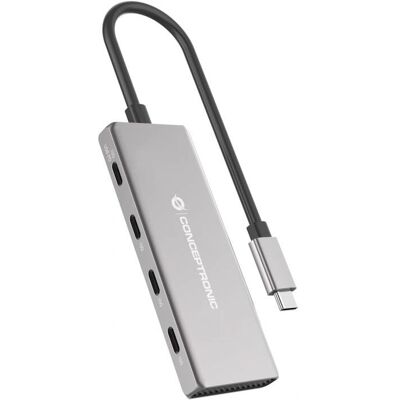 Conceptronic HUBBIES16G - USB-Hub mit USB 3.2 Gen 2 Type-C, 10000 Mbit/s, Grau Conceptronic HUBBIES16G - USB-Hub mit USB 3.2 Gen 2 Type-C, 10000 Mbit/s, Grau