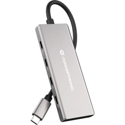 Conceptronic USB-Hub und Dockingstation - Grau - USB 3.2 Gen 2, 7 Ports Conceptronic USB-Hub und Dockingstation - Grau - USB 3.2 Gen 2, 7 Ports