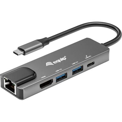 Equip 133489 Kannettavan telakka - USB 3.2 Gen 1 - Harmaa Equip 133489 Kannettavan telakka - USB 3.2 Gen 1 - Harmaa