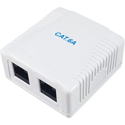 Equip 235216 Stopcontactdoos - Oppervlakte montage, Categorie 6A, 2 RJ45-poorten Equip 235216 Stopcontactdoos - Oppervlakte montage, Categorie 6A, 2 RJ45-poorten