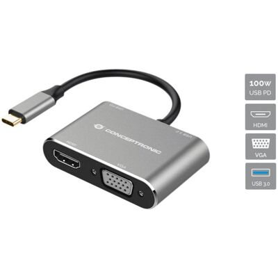 Conceptronic DONN16G Dock per laptop - USB-C 4K UHD Conceptronic DONN16G Dock per laptop - USB-C 4K UHD