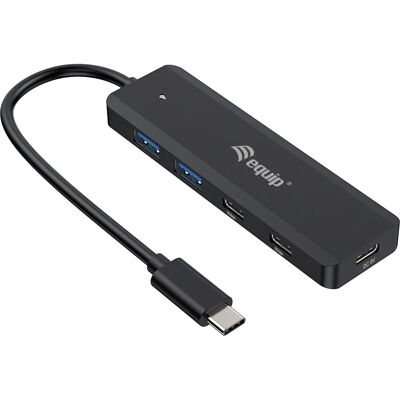 Equip 128964 USB Hub - Zwart - USB 3.2 Gen 1 - 4 Poorten Equip 128964 USB Hub - Zwart - USB 3.2 Gen 1 - 4 Poorten