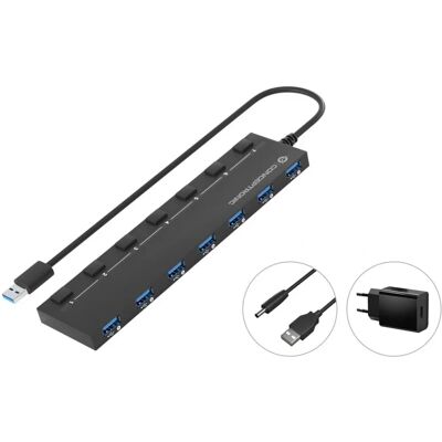 Conceptronic HUBBIES19BP USB 3.2 Hub 7 Ports Schwarz Conceptronic HUBBIES19BP USB 3.2 Hub 7 Ports Schwarz