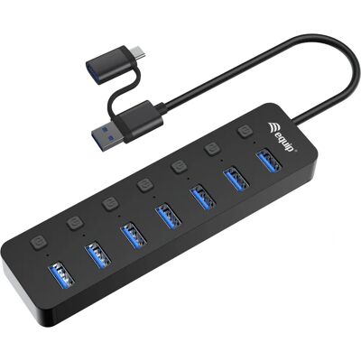 Equip 128965 Hub USB 7 Ports 3.2 Noir - Publicité Equip 128965 Hub USB 7 Ports 3.2 Noir - Publicité