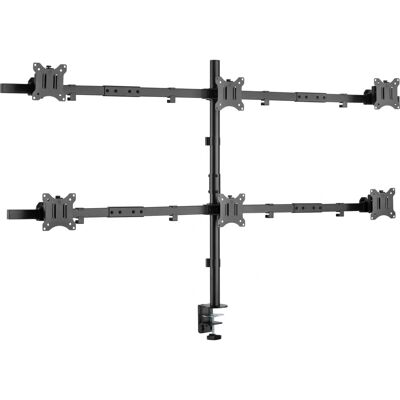 Support Moniteur Equip - 17-32 pouces, 6 écrans, Réglable, Noir - Publicité Support Moniteur Equip - 17-32 pouces, 6 écrans, Réglable, Noir - Publicité