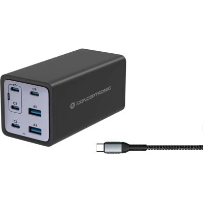Conceptronic OZUL06BE Ladekabel - Schnelles Laden - Universal - Schwarz Conceptronic OZUL06BE Ladekabel - Schnelles Laden - Universal - Schwarz