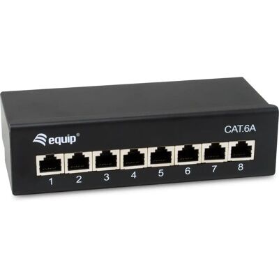 Equip 326621 Panel de patch - 8x RJ45 Cat6A FTP - Czarny - Patch Panel Equip 326621 Panel de patch - 8x RJ45 Cat6A FTP - Czarny - Patch Panel
